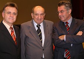 Hans Niessl (Landeshauptmann Burgenland), Dr. Fred Sinowatz (Bundeskanzler a. D.), Dr. Heinz Fischer (Bundespräsident)